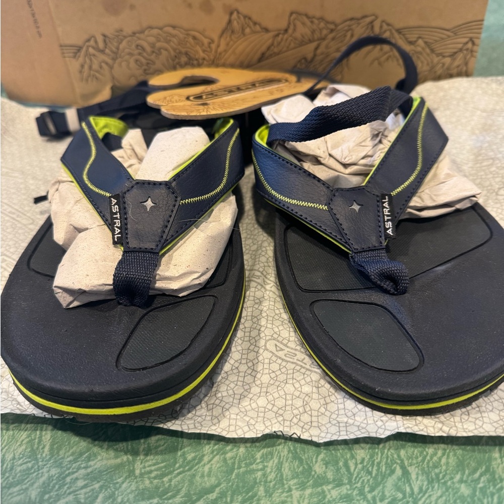 Astral Men’s Flip Flops - Navy and Lime